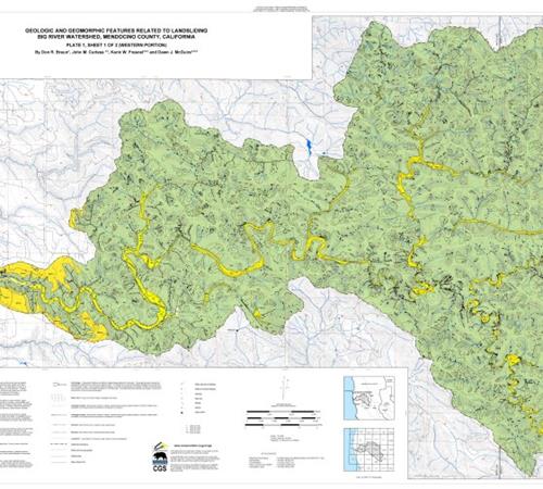 Topo map of a watershed.