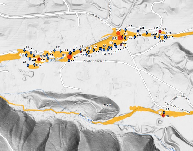 Map of an inundated area.