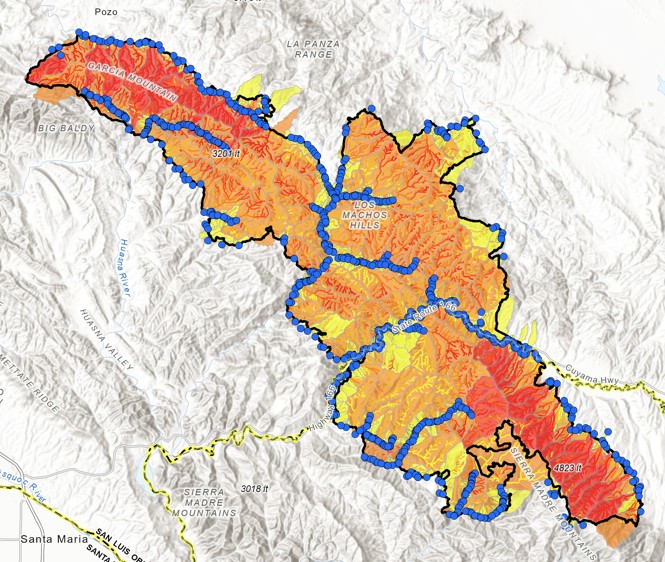 Map of the burn area.
