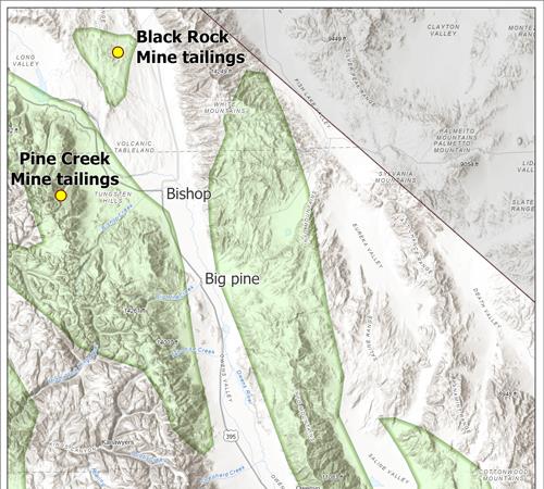 Mine locations on map.