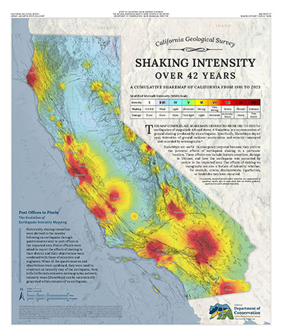 Thumbnail image of MS 67, Cumulative Shake Map of California